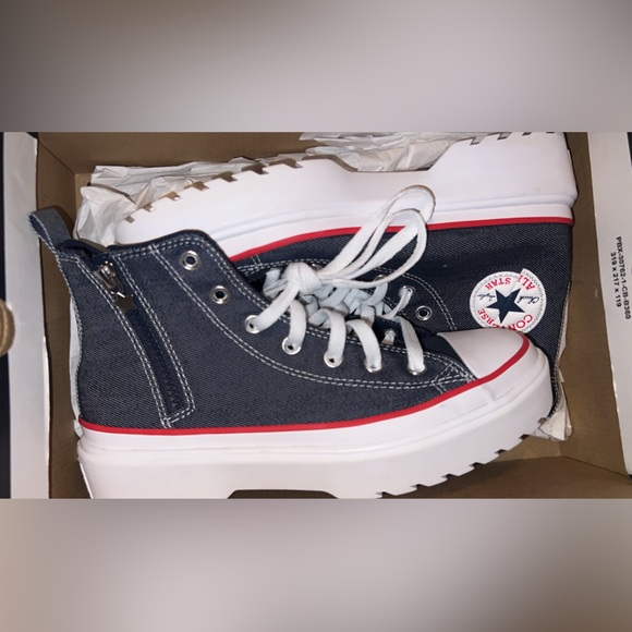 Converse Chuck Taylor All Star Lugged Lift Platform Retro Denim Sneakers - Picture 11 of 16